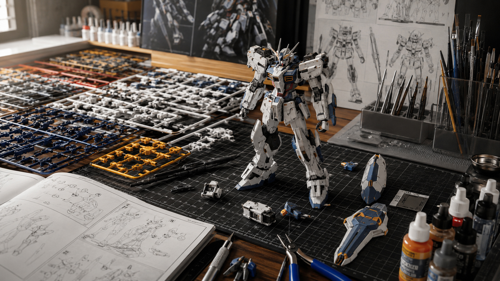 ガンプラの作業机